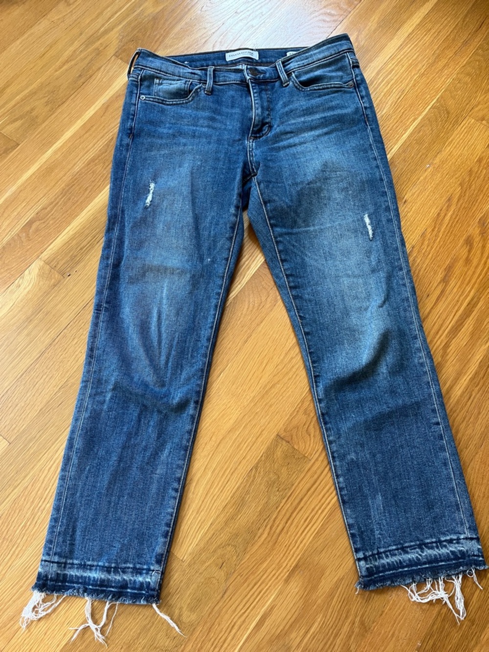 Banana Republic Medium Blue Straight Crop Denim Jeans, Size 27